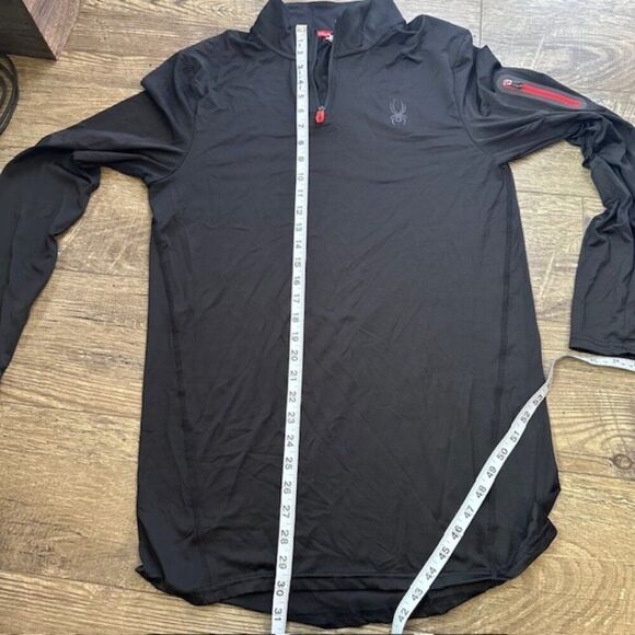 Spyder Active Men's Medium Black 1/4 Zip Athleisure Top - Picture 6 of 9